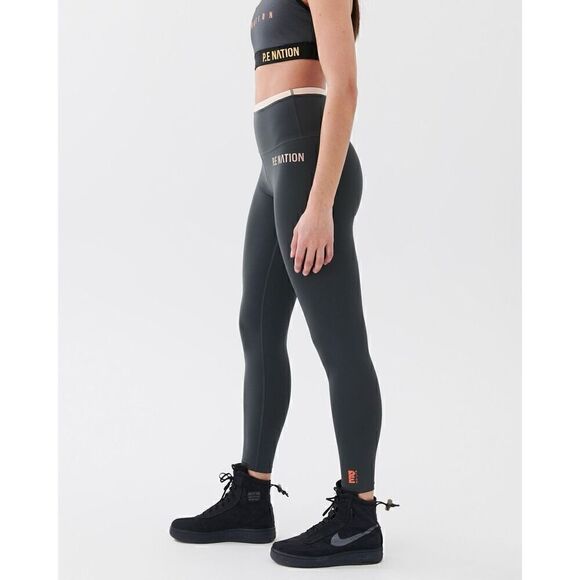 P.E NATION Mid Game Leggings in Grey High-waisted; 7/8 length size S NWT$120 - Picture 2 of 8